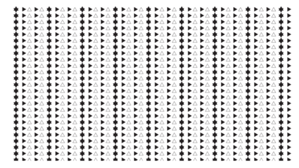 Vertical stripes of stars and triangles, black and white geometric pattern, abstract background, repeating modern design