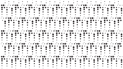 Abstract pattern of black dots and circles, minimalist graphic design, repeating texture, modern background, visual art