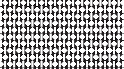 Black and white geometric blocks and diamonds pattern, abstract background, modern repeating...