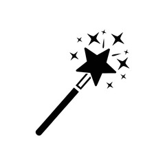 Magic Wand Icon &ndash; Wizard Spell Fantasy Star Symbol Illustration