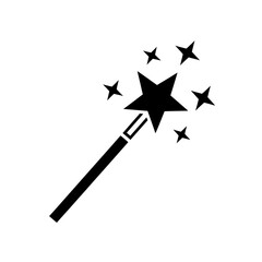 Magic Wand Icon &ndash; Wizard Spell Fantasy Star Symbol Illustration