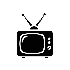 Retro Television Icon &ndash; Vintage TV Broadcast Media Symbol