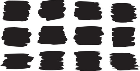 Set of Black Marker Scribble Textures and Bold Ink Grunge Blobs © Nasrin