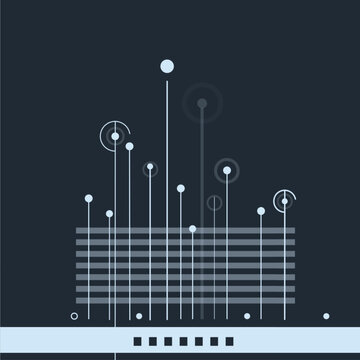 Futuristic Abstract Data Visualization with Geometric Nodes. Vector Design