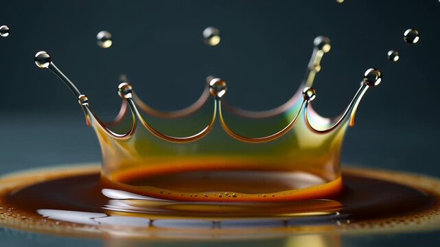 Coffee splash art: creative liquid droplet crown in motion