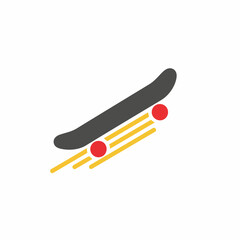 Modern skateboard speeding down a track