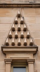 entablature. Classical architecture cornice featuring conical guttae details under soft window light. real-estate listings.
