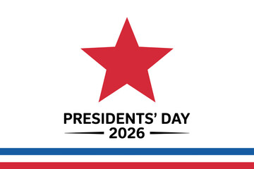 Obraz premium A vector graphic illustration of a Presidents' Day logo with a red star and patriotic colors