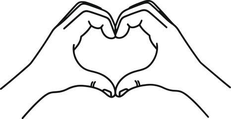 Fototapeta premium Hand making heart shape symbolizing love