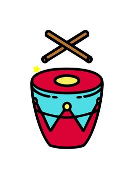 twinkling stars effect animation of traditional brazilian drum percussion instrument