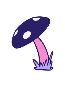 splitting motion animation of hand drawn cartoon doodle of a toad stool