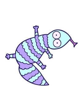 power up animation of cartoon lizard