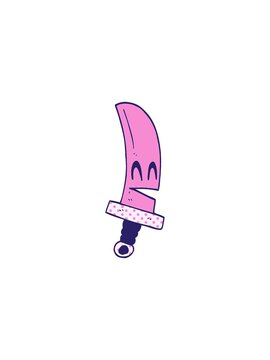 sales flash animation of cartoon doodle happy magical sword