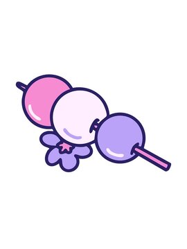 attention grabbing animation of traditional japanese sweet stick treat