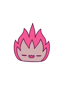 pressure popping animation of cartoon of a cute flame demon