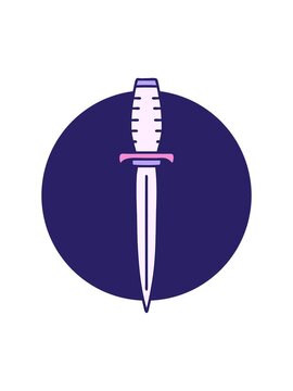 splitting motion animation of tattoo style image of a dagger