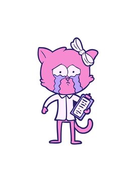 popping motion animation of a cartoon kitten doodle