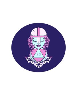 rise and float animation of half orc fighter character with natural twenty dice roll