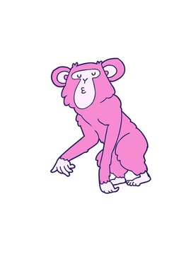 attention grabbing animation of cartoon chimpanzee