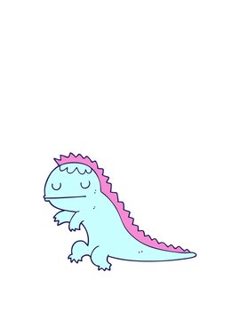 stretching up animation of dinosaur cartoon element
