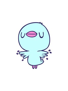splitting motion animation of cute cartoon chick flapping wings