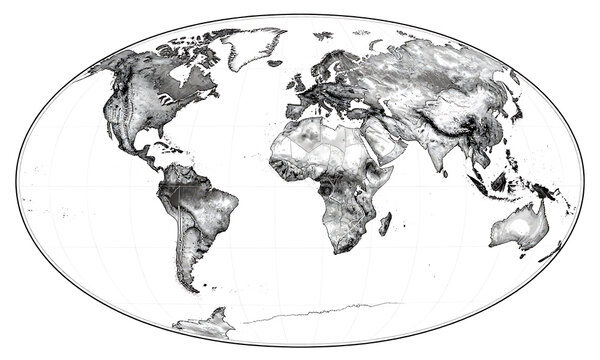 detailed vector illustration globe rendered classic mercator projection fills entire frame intricate