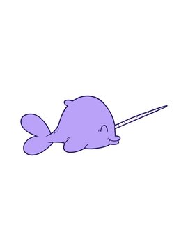 splitting motion animation of a narwhal
