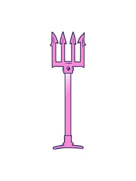 pixelize effect animation of cartoon trident