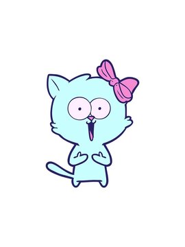 starburst effect animation of a cartoon kitten drawing