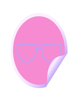 stretching up animation of spectacles graphic vector illustration circular sticker