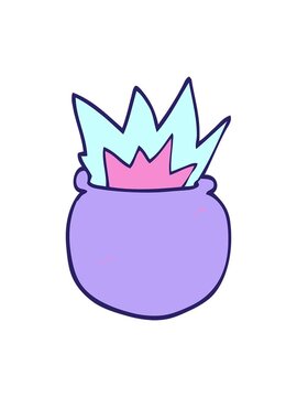 shine light effect animation of cartoon doodle motion cauldron