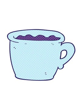 jiggle motion animation of freehand drawn cartoon old coffee cup