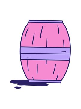 jiggle motion animation of hand drawn cartoon doodle of a wine barrel