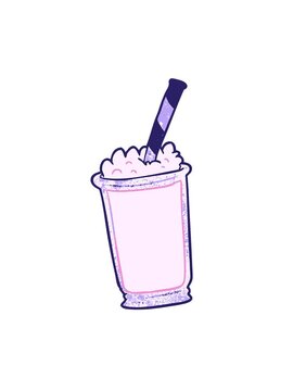 attention grabbing animation of cartoon milkshake illustration