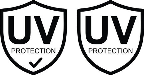 UV protection icon . Ultra violet rays protection shield .  