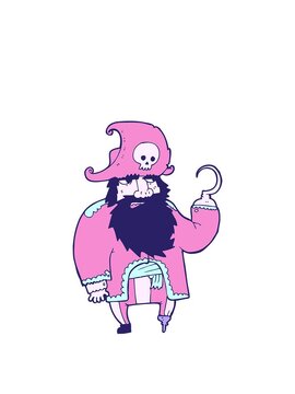 rise and float animation of cartoon pirate