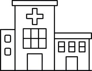 Obraz premium hospital line art vector illustration on transparent background