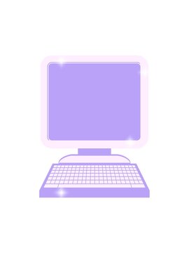 glitter effect animation of a Flat colour illustration of a computer