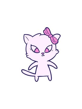 spinning motion animation of a fun illustration of a cartoon cat