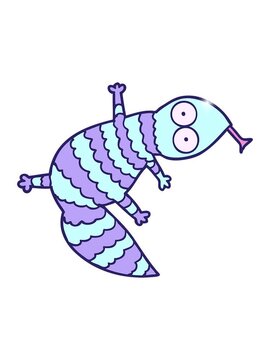 glitter effect animation of cartoon lizard