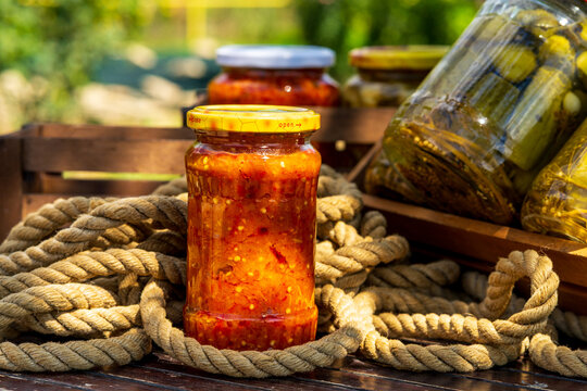 Canned eggplant appetizer (zacusca de vinete)