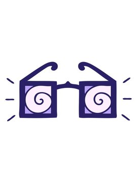 shivering motion animation of cute cartoon of hypno glasses