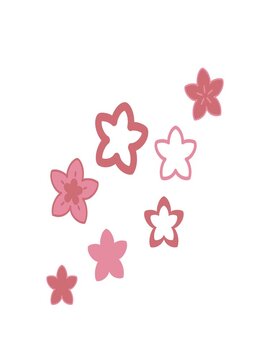 stretching up animation of multiple flowers form a japnese floral pattern