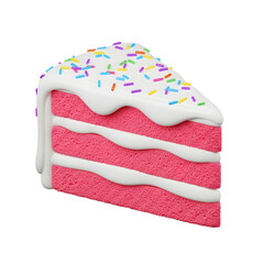Delightful pink layer cake slice