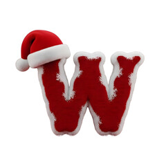 Red letter w with santa hat