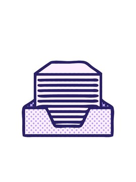 blinking radial lines animation of comic book style cartoon of a stack of office papers
