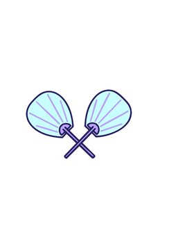 horizontally vibrating animation of a uchiwa japanese celebration paddle fans