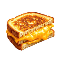 Grilled Cheese Sandwich Isolated on a Transparent Background 