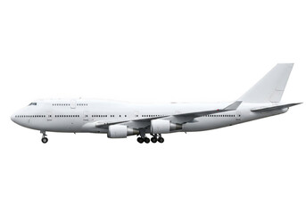 Obraz premium Large passenger jet in flight isolated on transparent background