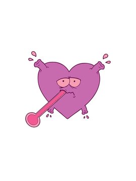 pressure popping animation of cartoon unhealthy heart